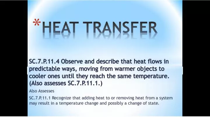 Heat Flow and Temperature Change
