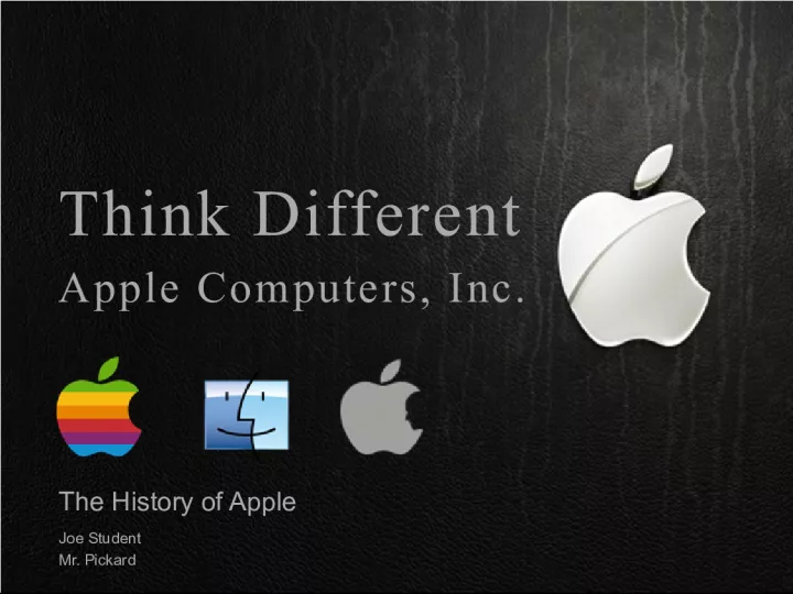 The History of Apple: Think Different