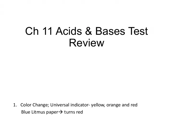 Acid and Base Test Review