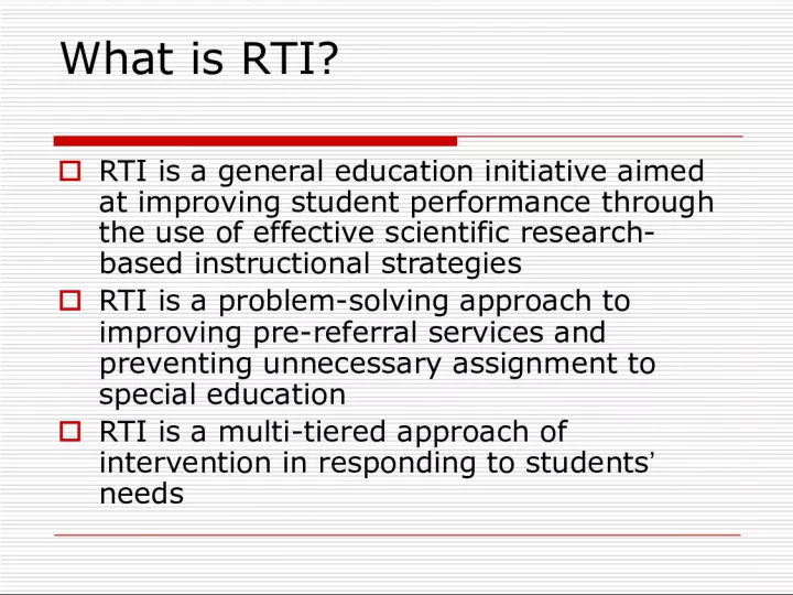 Understanding RTI: A Multi-Tiered Approach to Improving Student Performance