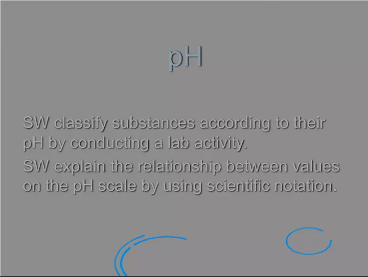 pHpH SW: Understanding pH and Conducting a Lab Activity