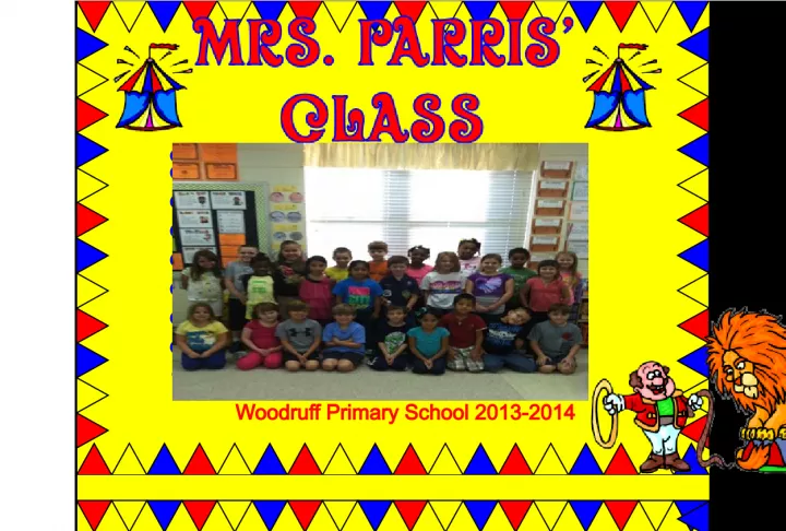 Class Picture and Introduction of Ms. Giada Parris, Woodruff Primary School Teacher