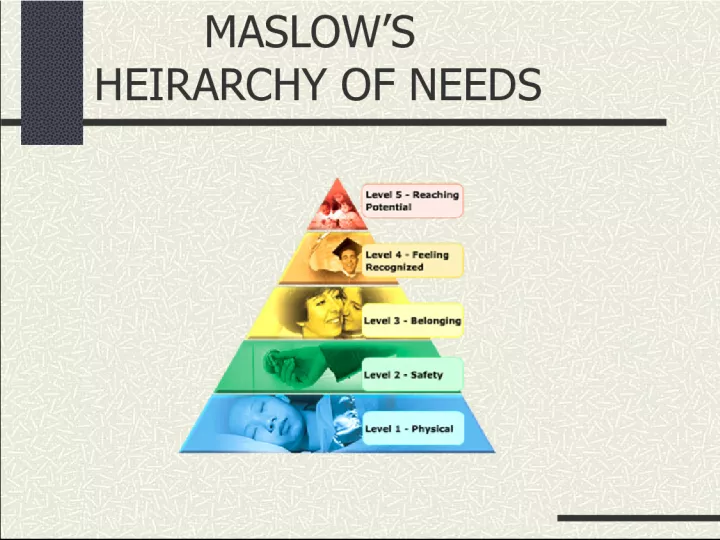 Understanding Maslow's Hierarchy of Needs and the Characteristics of Mental Health