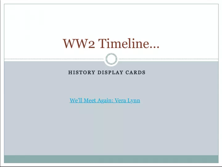 WW2 Timeline History Cards: From the End of World War 1 to the Munich Agreement