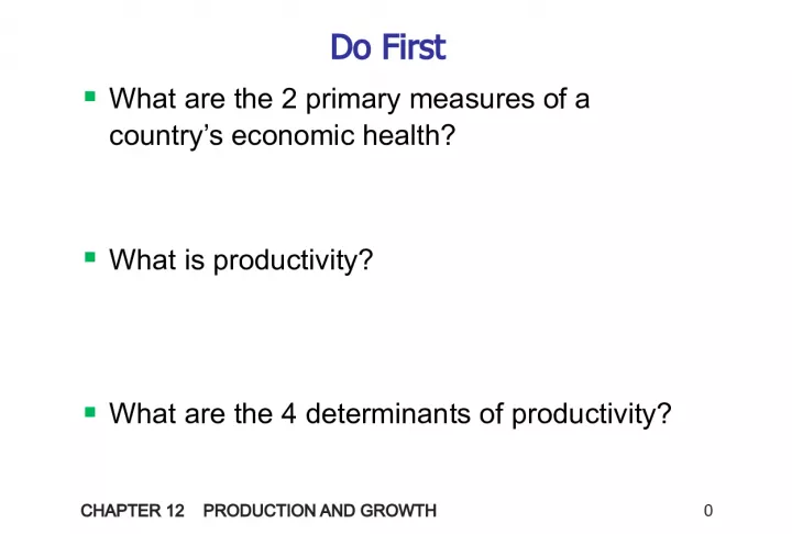 Understanding Economic Health and Productivity