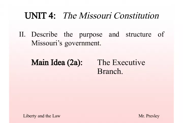 Understanding the Executive Branch of Missouri's Government