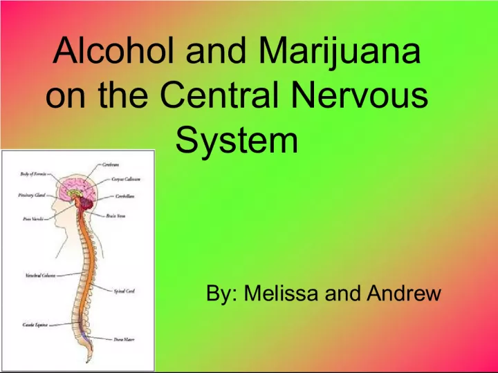 Effects of Alcohol and Marijuana on the Central Nervous System