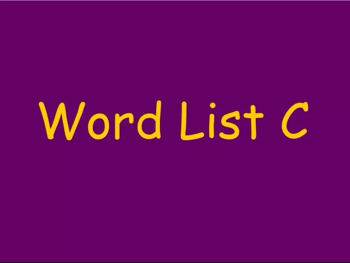 A List of Random Words
