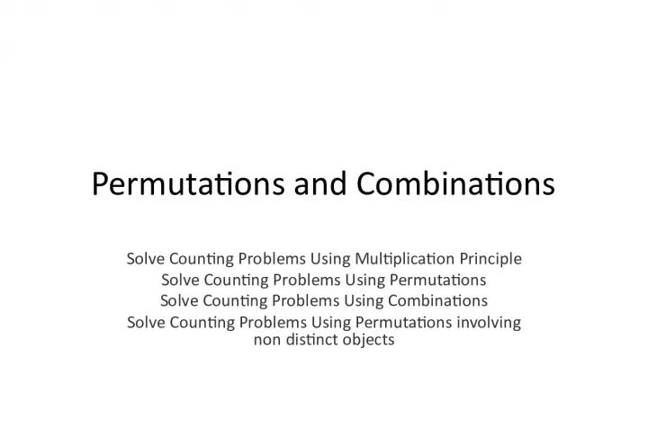 Counting Problems and Principles
