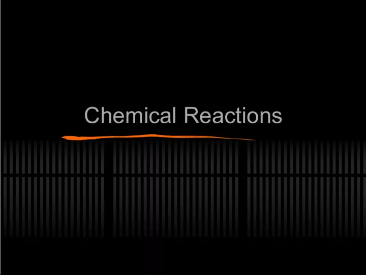 Types of Chemical Reactions: Synthesis and Decomposition