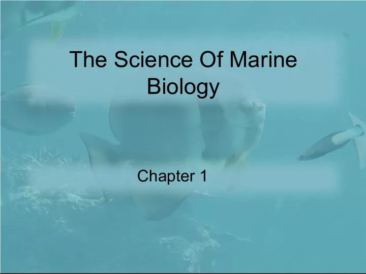 Introduction to Marine Biology