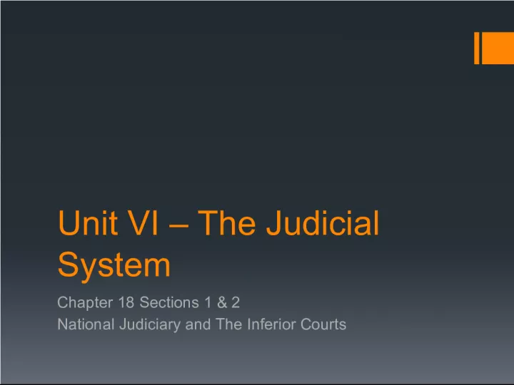 The Creation and Structure of the National Judiciary System in the United States