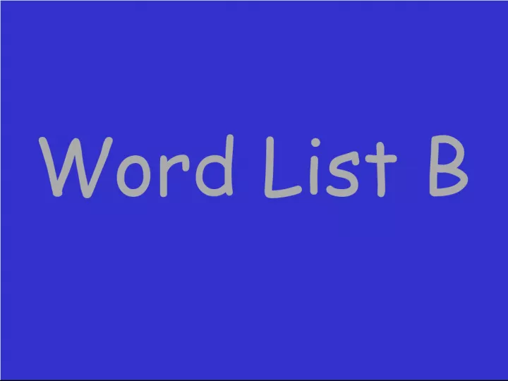 Random Word List