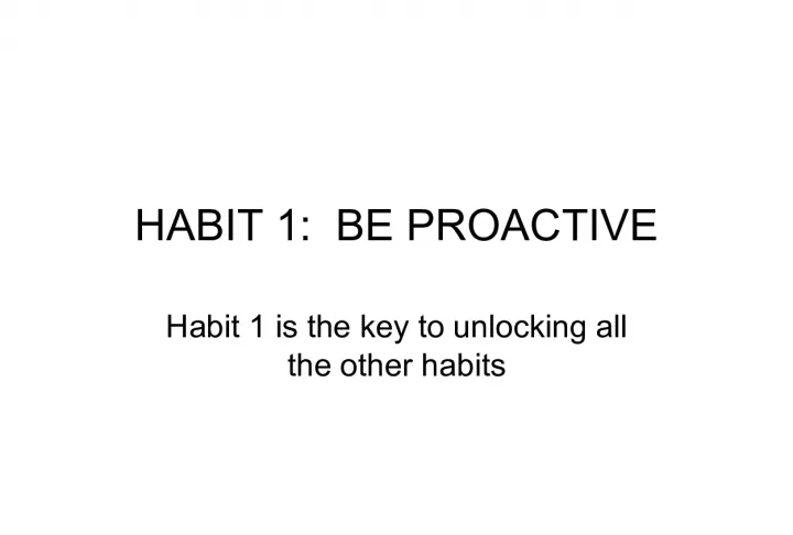 Be Proactive: Unlocking the Key to Success
