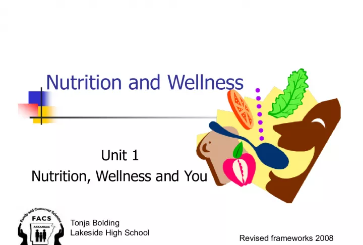 Nutrition and Wellness: Understanding Wellness and Related Terms