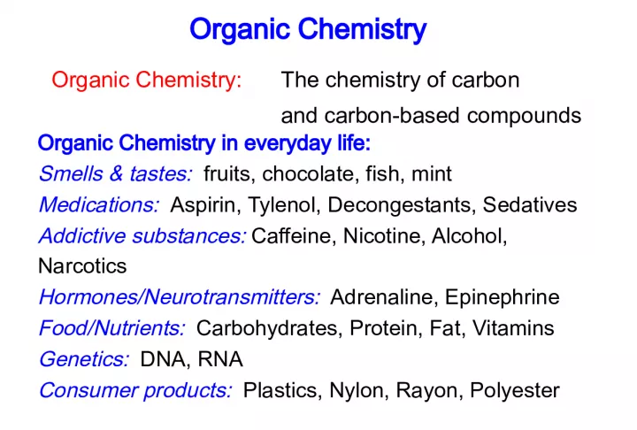 Understanding Organic Chemistry: Applications in Everyday Life