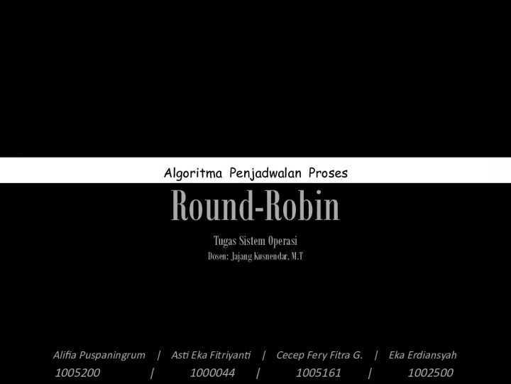 Round Robin Scheduling Algorithm in Operating System