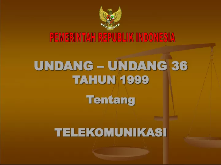 Undang-Undang Telekomunikasi Tahun 1999
