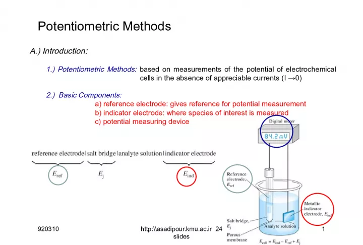 Introduction to Potentiometric Methods