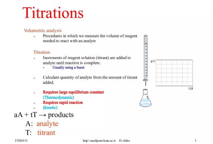 Titrations: A Volumetric Analysis Procedure