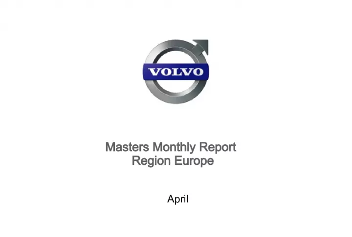 Masters Monthly Report – Region Europe April 2009