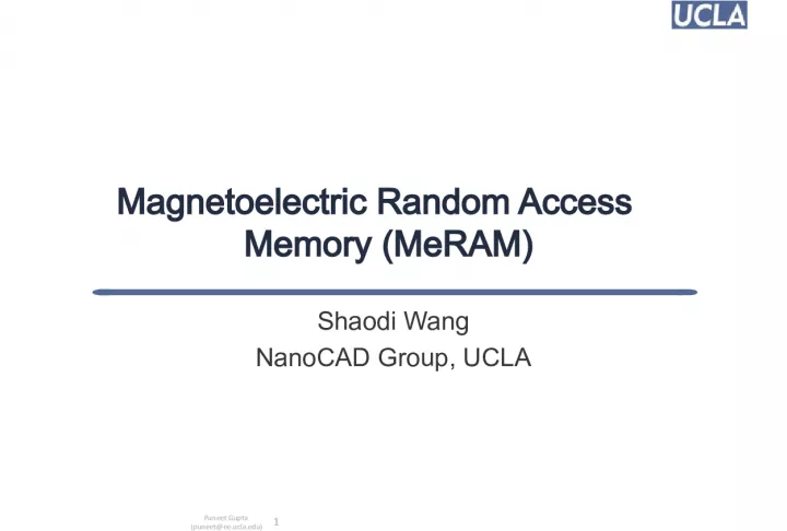 Magnetoelectric Random Access Memory (MeRAM) characteristics and tunneling magnetoresistance ratio (TMR)