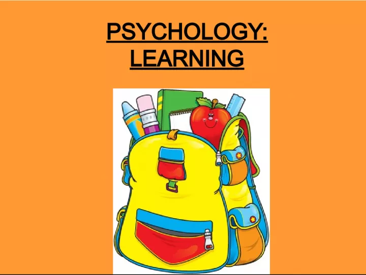 Psychology Learning: Four Types of Learning