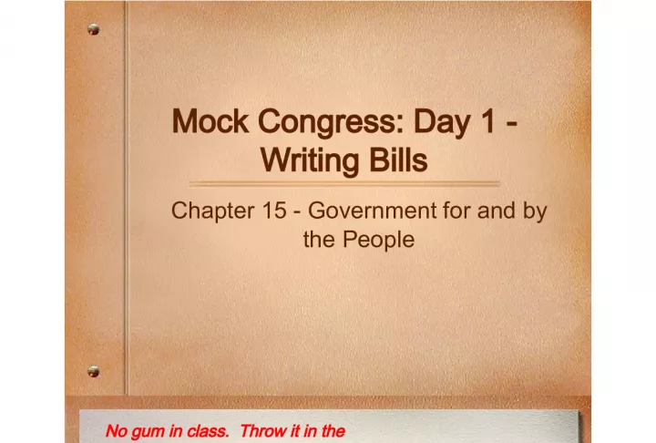 Introduction to Writing Bills in Mock Congress