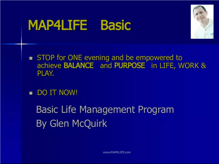 MAP4LIFE Basic Life Management Program