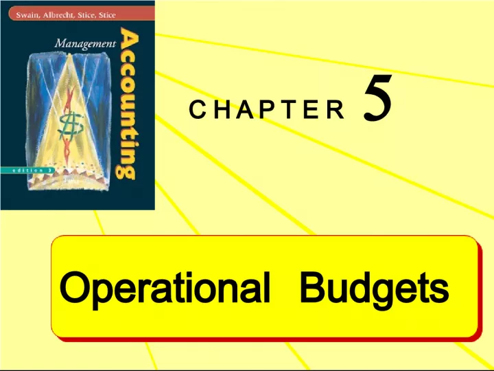 Operational Budgets: Purposes and Functions