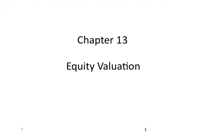 Fundamentals of Equity Valuation: Models and Analysis Techniques