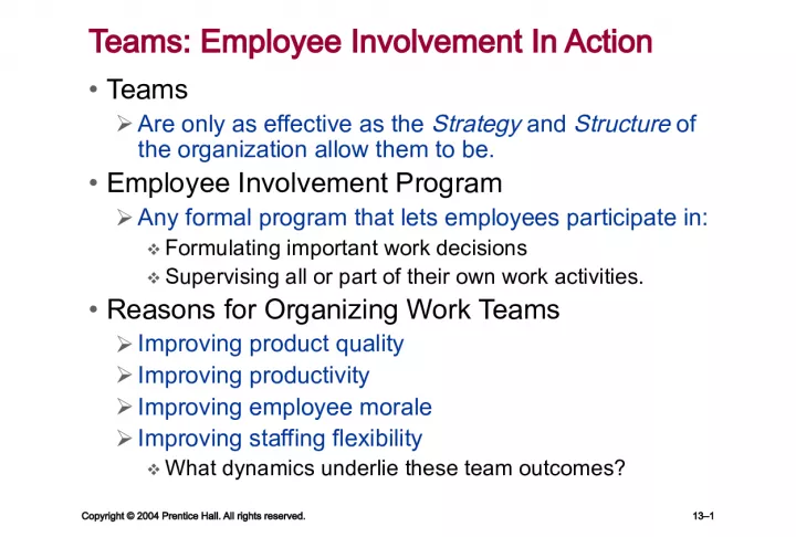 Teams and Employee Involvement in Action