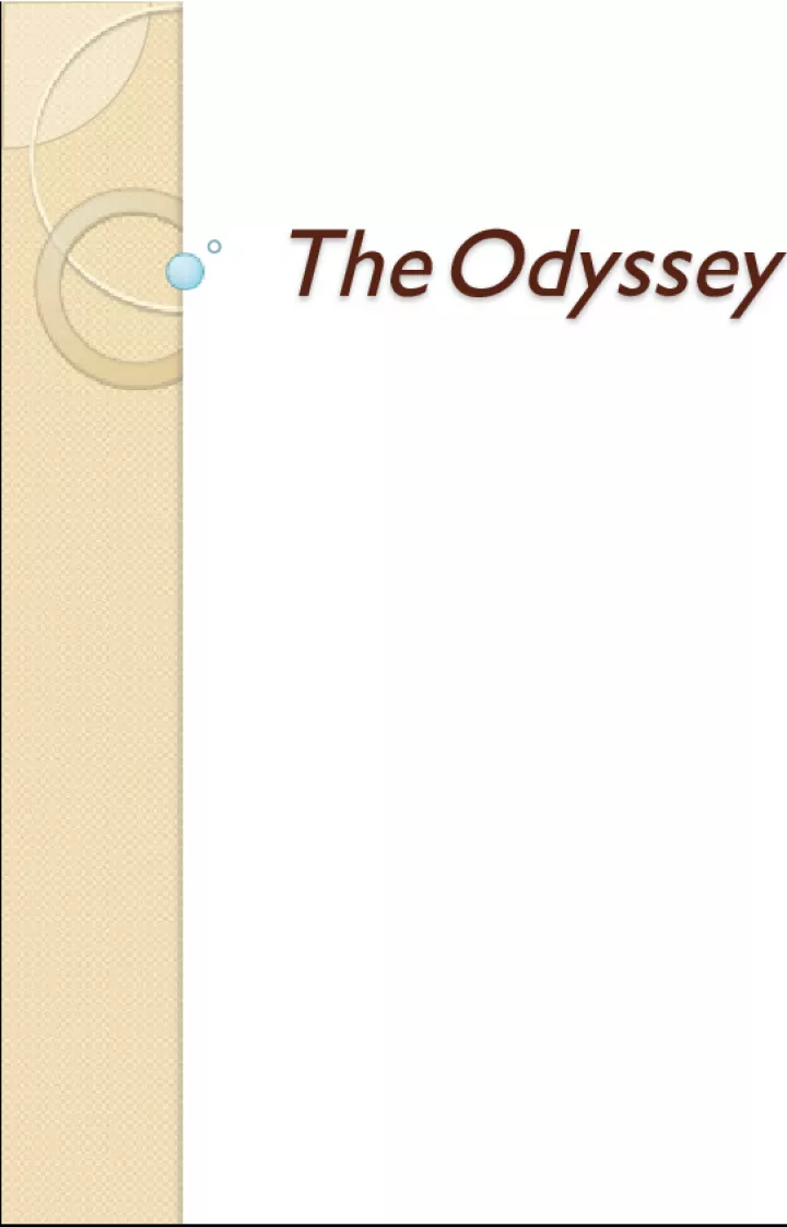 The Odyssey: An Epic Adventure