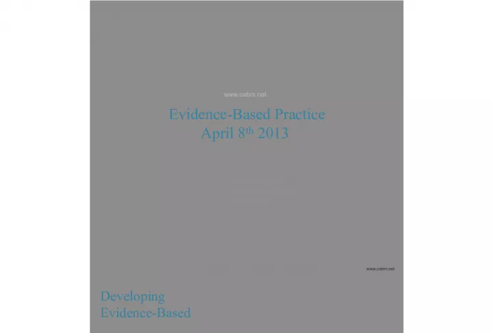 Evidence-Based Practice with Dr. Carl Heneghan