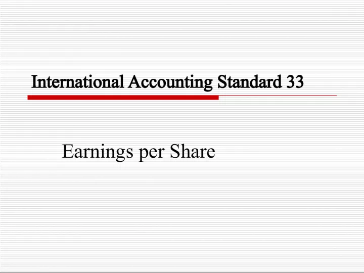 IAS 33 - Earnings per Share