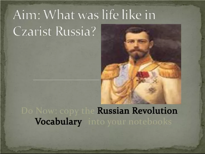 Russian Revolution Vocabulary