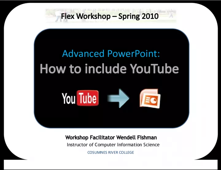 Including YouTube in PowerPoint