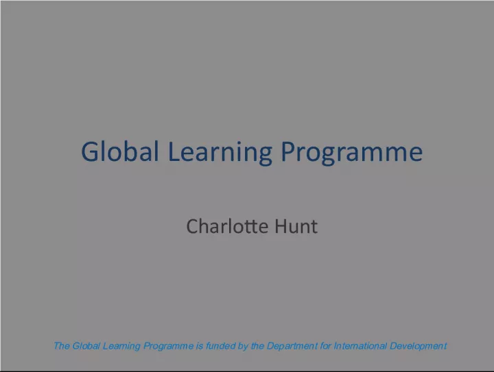 Global Learning Programme: Equipping Students for a Globalised World