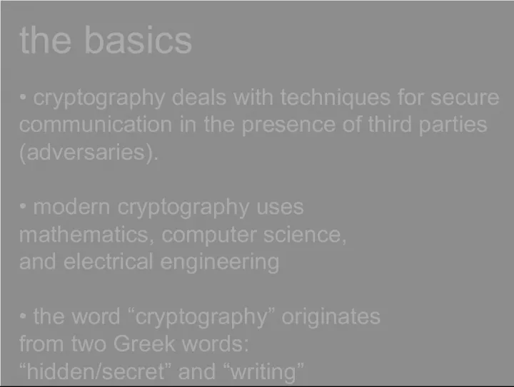 Exploring the Fundamentals of Cryptography