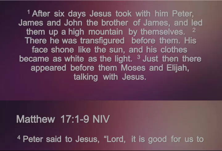 Jesus Transfigured on a Mountain