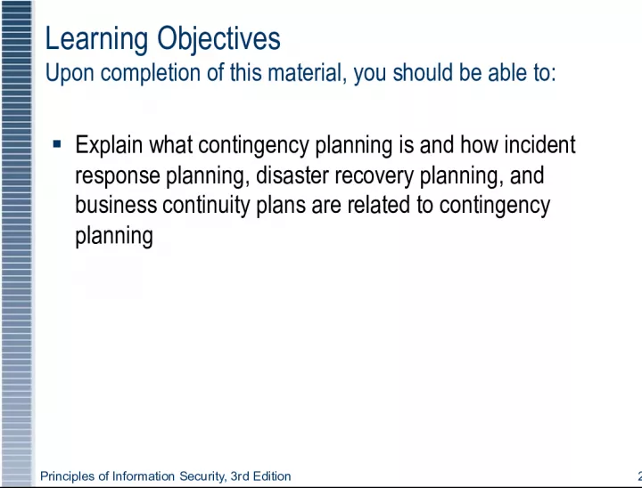 Principles of Information Security and Contingency Planning