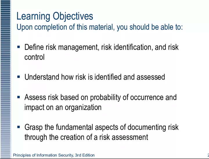 Risk Management and Control in Information Security