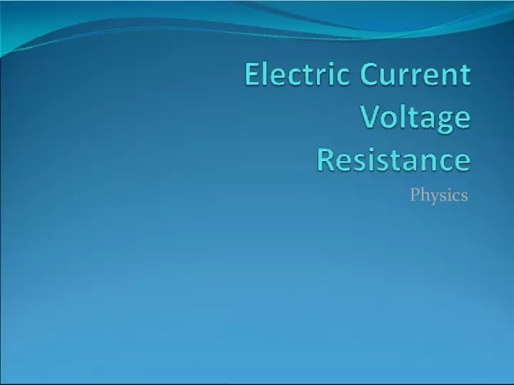 Understanding Electric Current