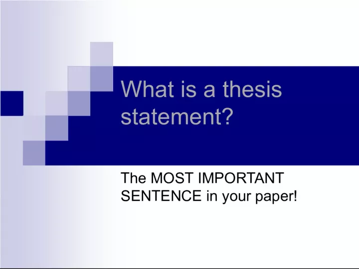 the importance of the thesis