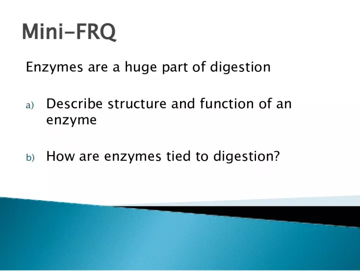 Enzymes in Digestion