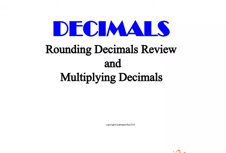 Decimals: Rounding & Multiplying Review