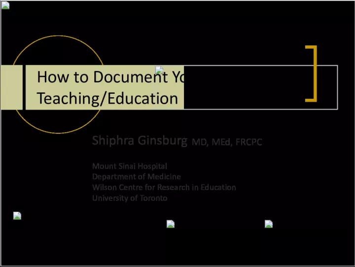 How to Document Your Role in Teaching Education