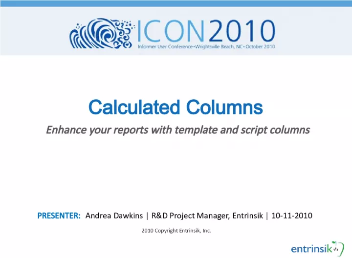 Enhance Reports with Calculated Columns
