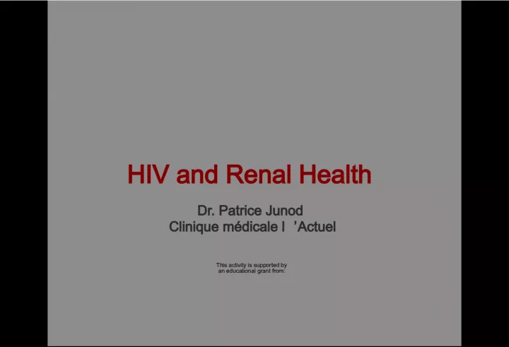 HIV and Renal Health