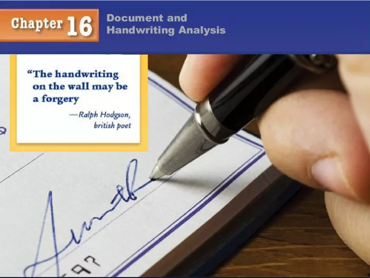 Document and Handwriting Analysis: Understanding, Types of Evidence, and Objectives